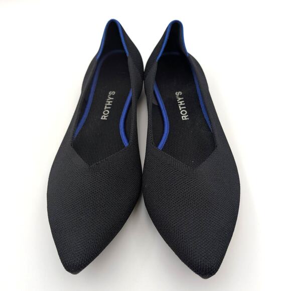 Rothy’s The Point II Pointed Toe Flat Shoes Women's Black Solid Size US13 EU44 - Picture 2 of 8